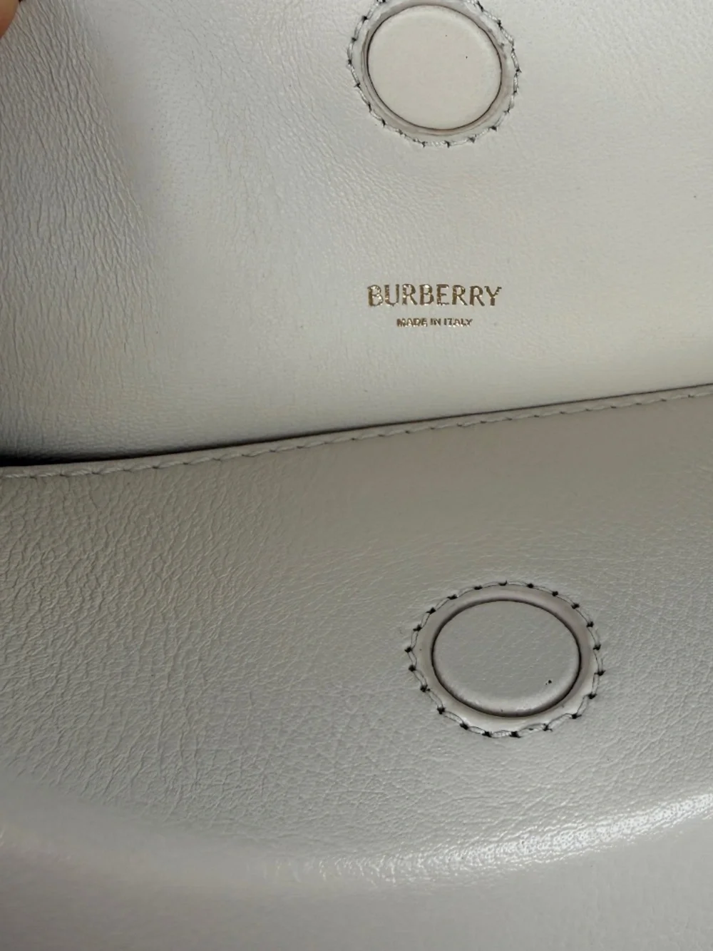 Burberry Bridle 2026 Leather Saddle Style Soap Cream Clutch Bag New